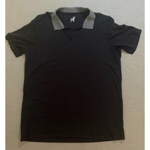 Raffi Polo Shirt Adult Large‎ Black Logo Short Sleeve Button Golfer Mens.